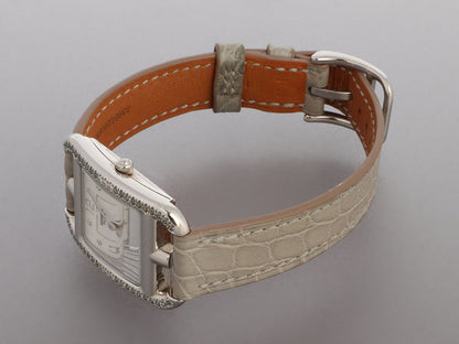 Hermès Small Stainless Steel Diamond Cape Cod Watch 31mm