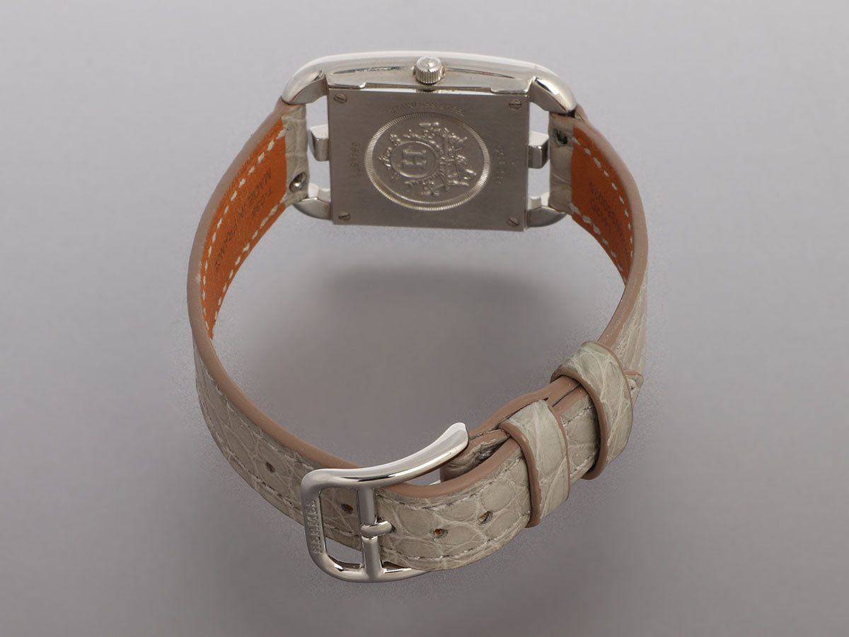 Hermès Small Stainless Steel Diamond Cape Cod Watch 31mm