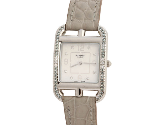 Hermès Small Stainless Steel Diamond Cape Cod Watch 31mm