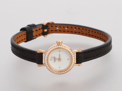 Hermès Mini 18K Rose Gold Diamond Faubourg Watch 15mm