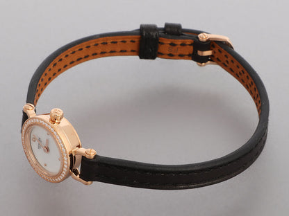 Hermès Mini 18K Rose Gold Diamond Faubourg Watch 15mm
