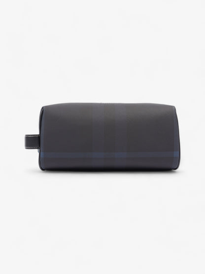 Burberry Wash Bag Dark Charcoal Blue  Coated Canvas