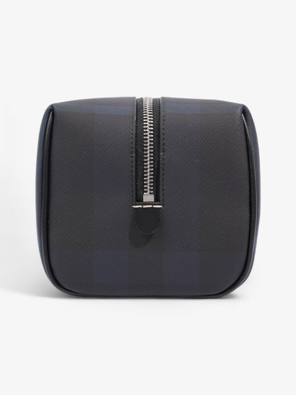 Burberry Wash Bag Dark Charcoal Blue  Coated Canvas