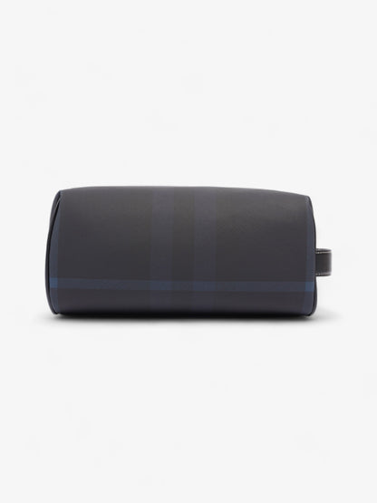 Burberry Wash Bag Dark Charcoal Blue  Coated Canvas