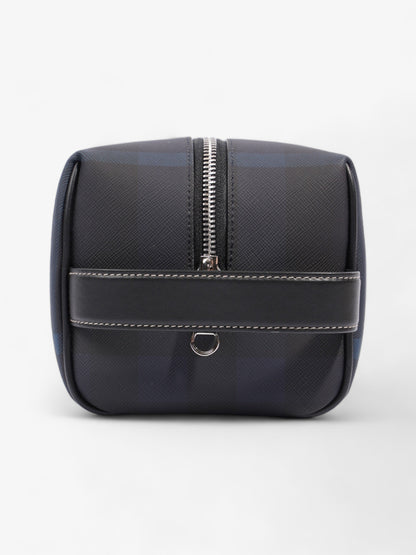 Burberry Wash Bag Dark Charcoal Blue  Coated Canvas