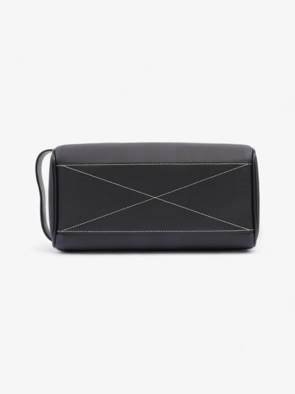Burberry Wash Bag Dark Charcoal Blue  Coated Canvas