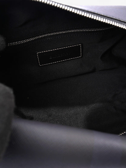 Burberry Wash Bag Dark Charcoal Blue  Coated Canvas