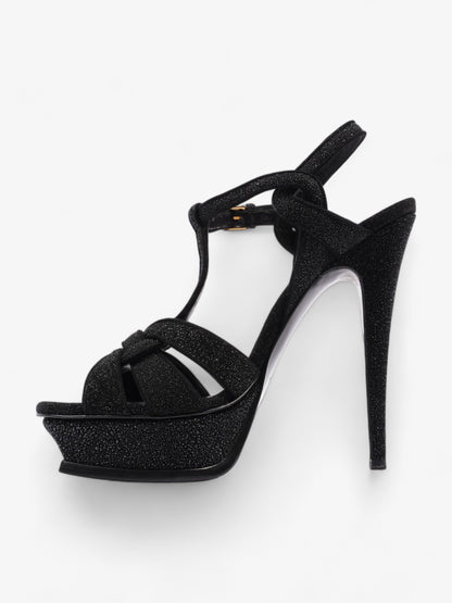 Saint Laurent Tribute Sandal 105 Black Glitter EU 40 UK 7