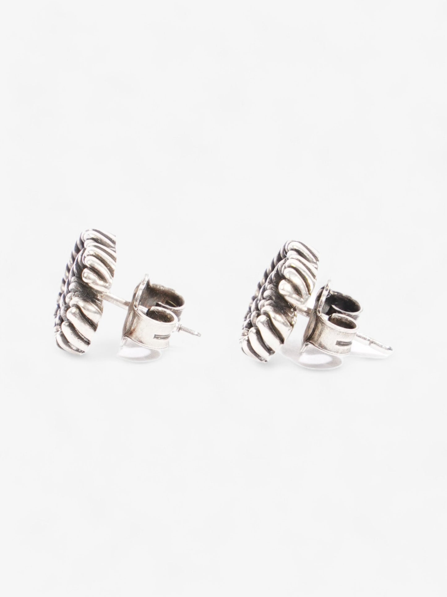 Gucci GG Stud Earrings Silver Silver Sterling