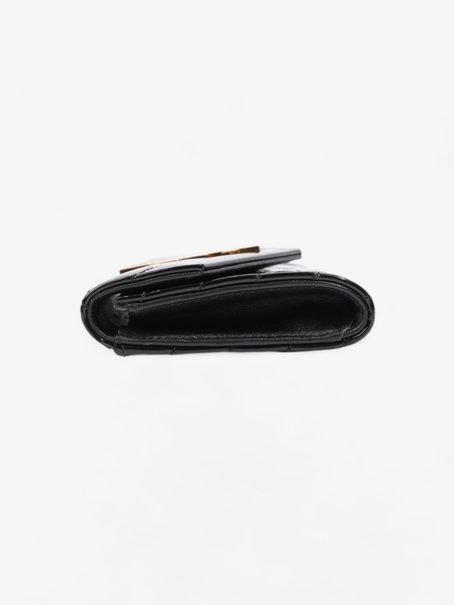 Saint Laurent Monogram Wallet Black / Gold Patent Leather
