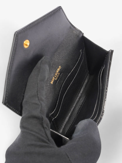 Saint Laurent Monogram Wallet Black / Gold Patent Leather