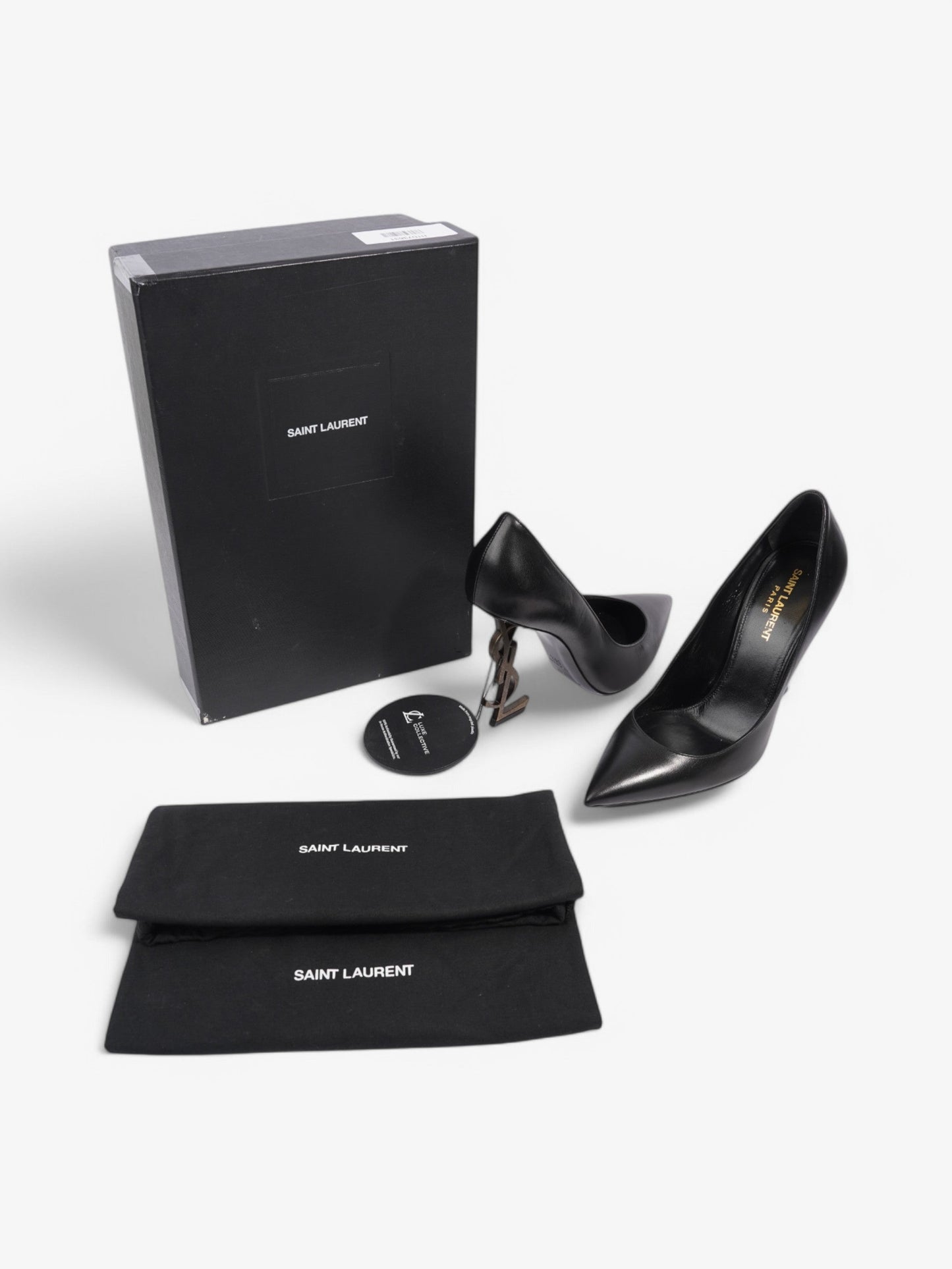 Saint Laurent Opyum Heels 110 Black Leather EU 38.5 UK 5.5