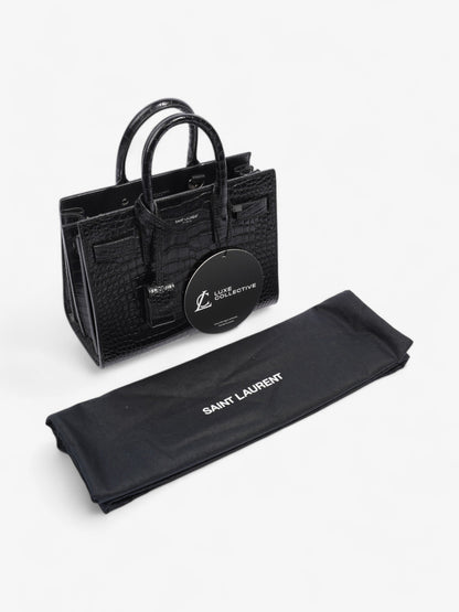 Saint Laurent Sac De Jour Black Embossed Leather Nano