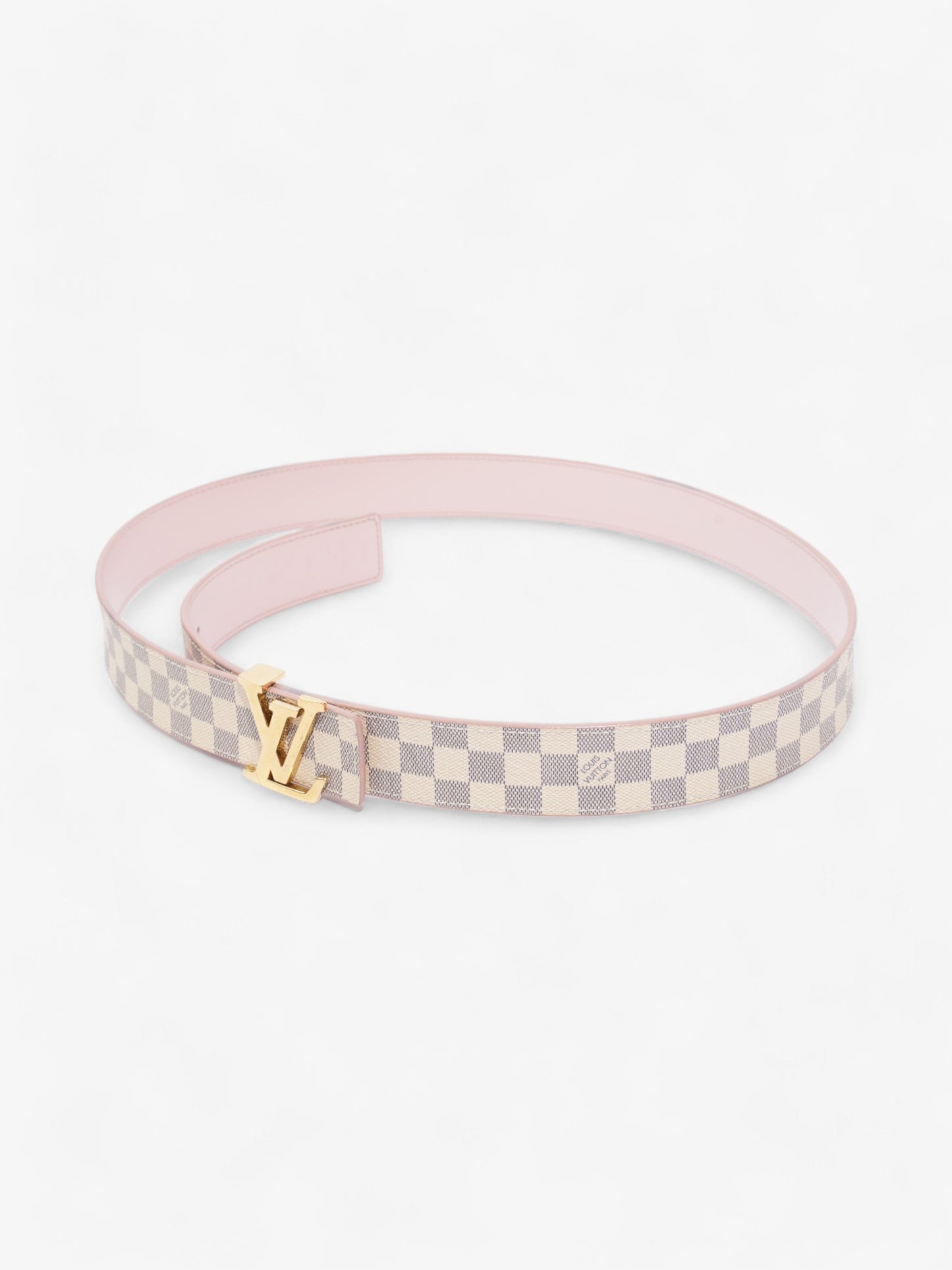 Louis Vuitton LV Initials Reversible Belt Damier Azur / Pink Canvas 85cm / 34"