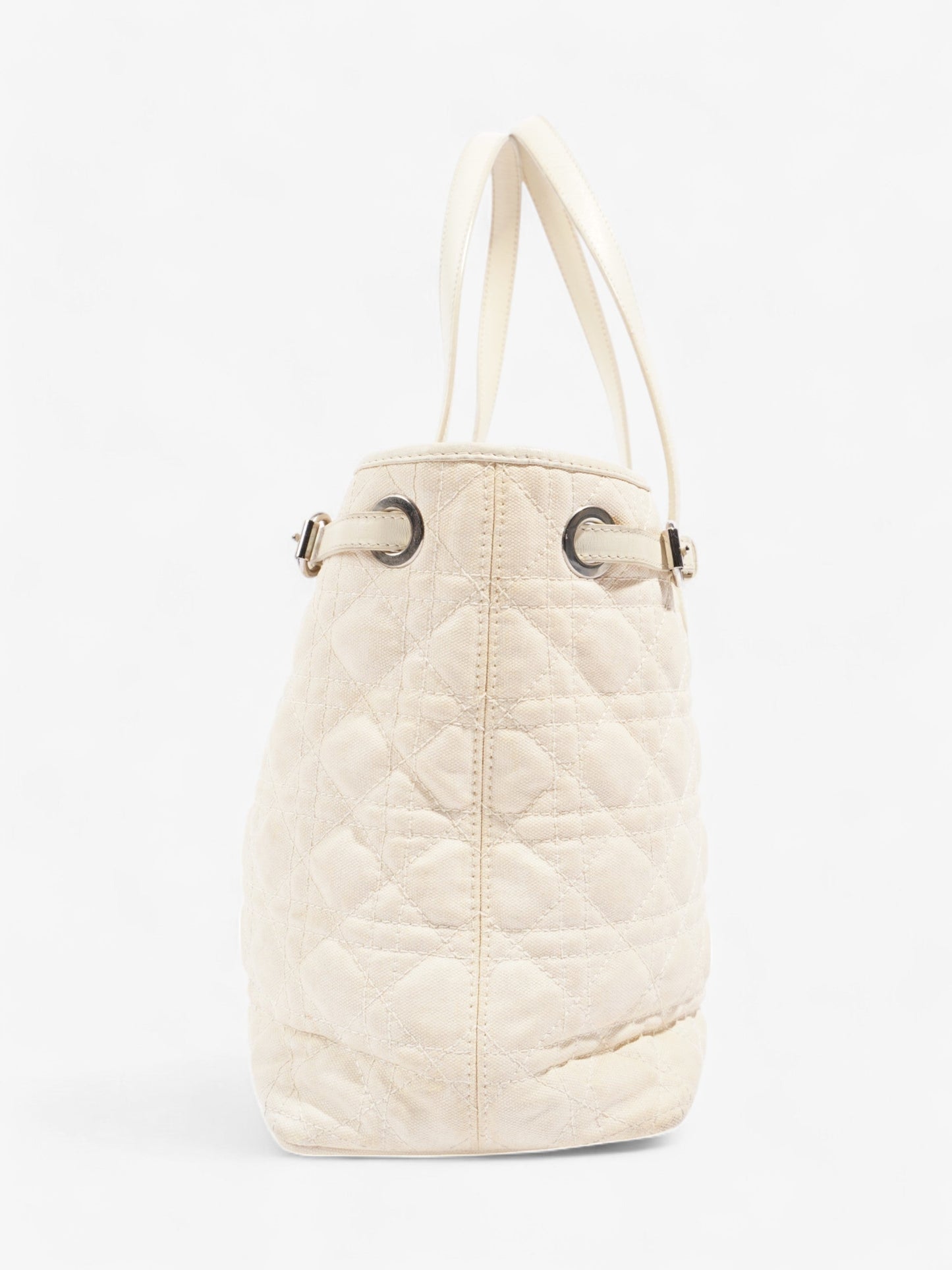 Christian Dior Panarea Tote Cream Canvas Small