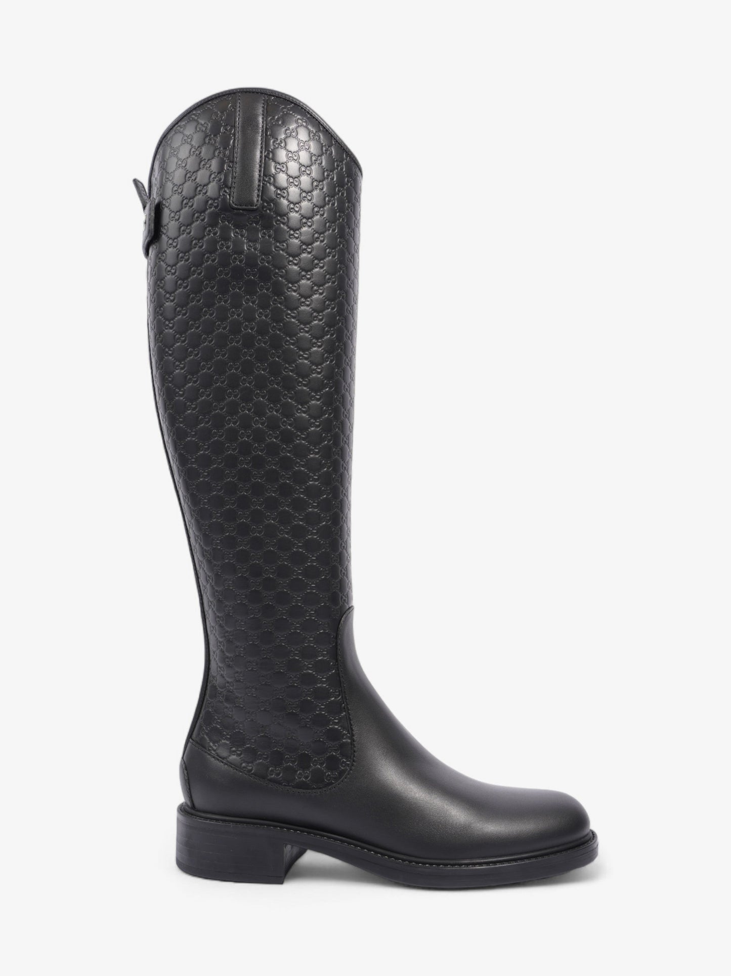 Gucci Microguccissima Riding Boots Black Leather EU 37 UK 4