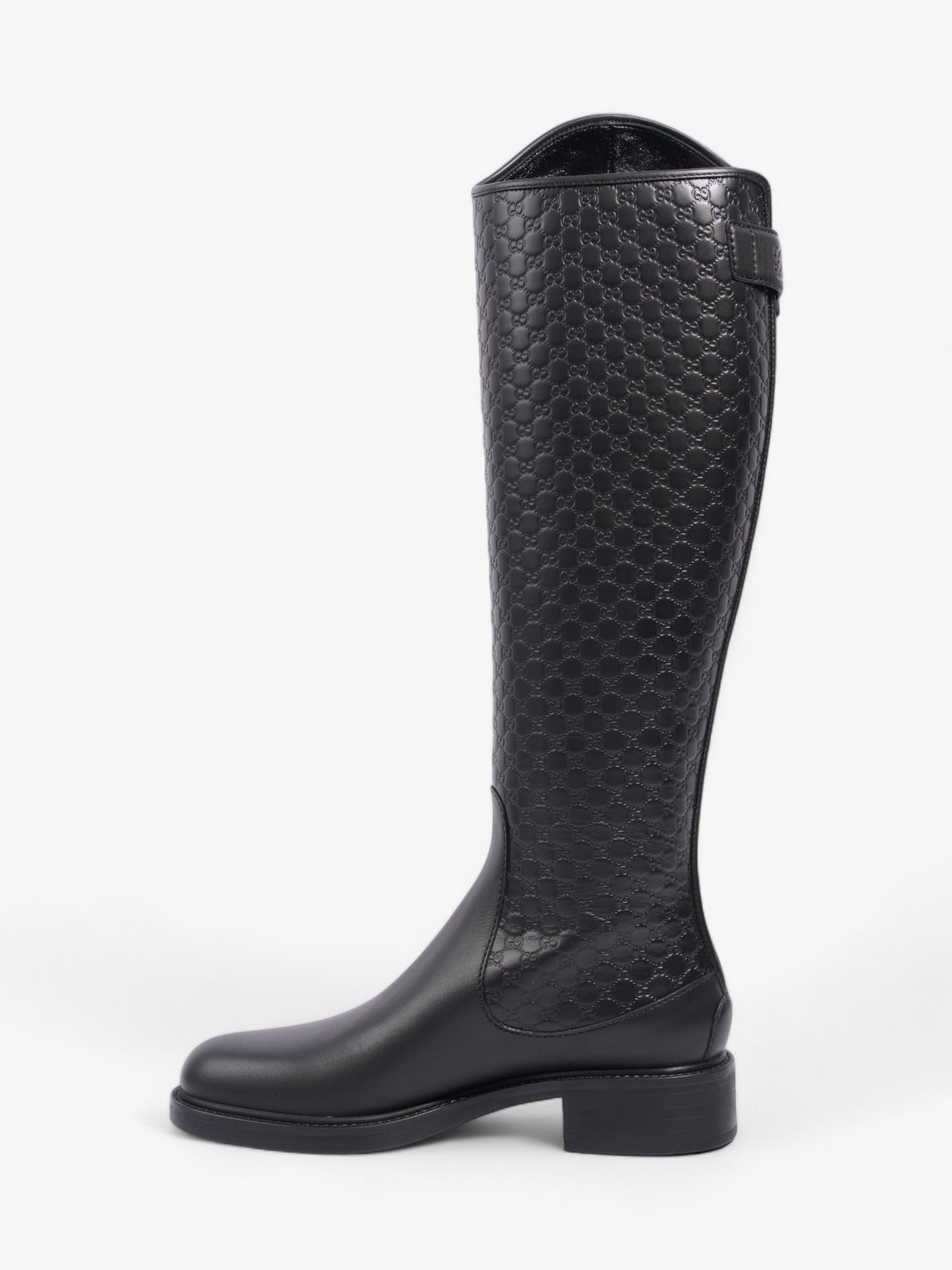 Gucci Microguccissima Riding Boots Black Leather EU 37 UK 4