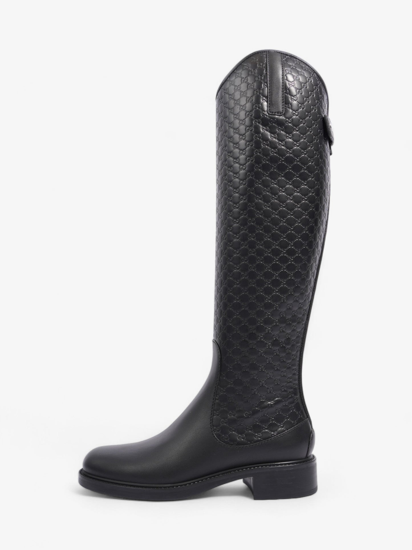 Gucci Microguccissima Riding Boots Black Leather EU 37 UK 4