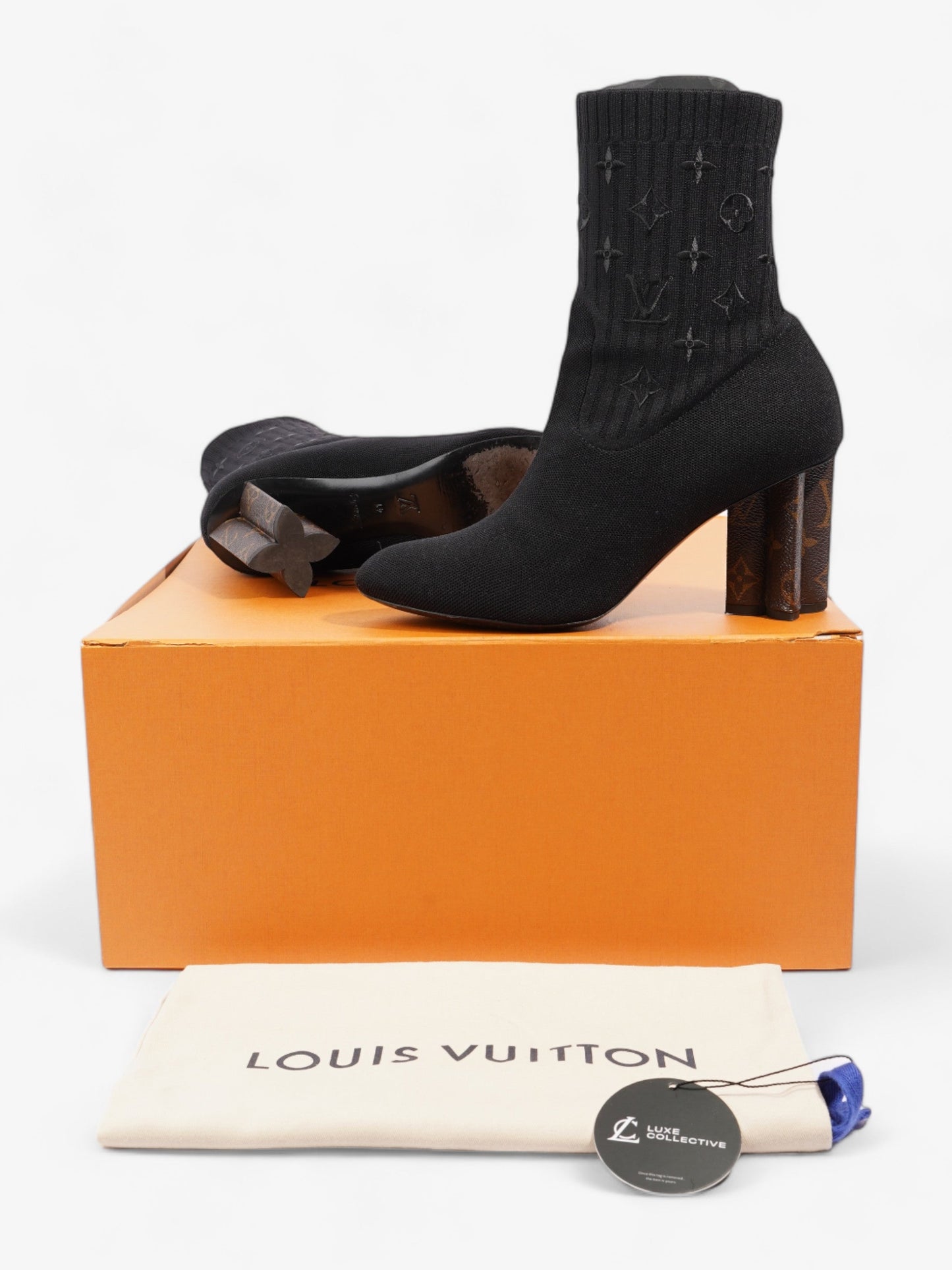 Louis Vuitton Silhouette Ankle Boots 6cm Black / Monogram Fabric EU 41 UK 8