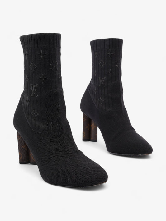 Louis Vuitton Silhouette Ankle Boots 6cm Black / Monogram Fabric EU 41 UK 8