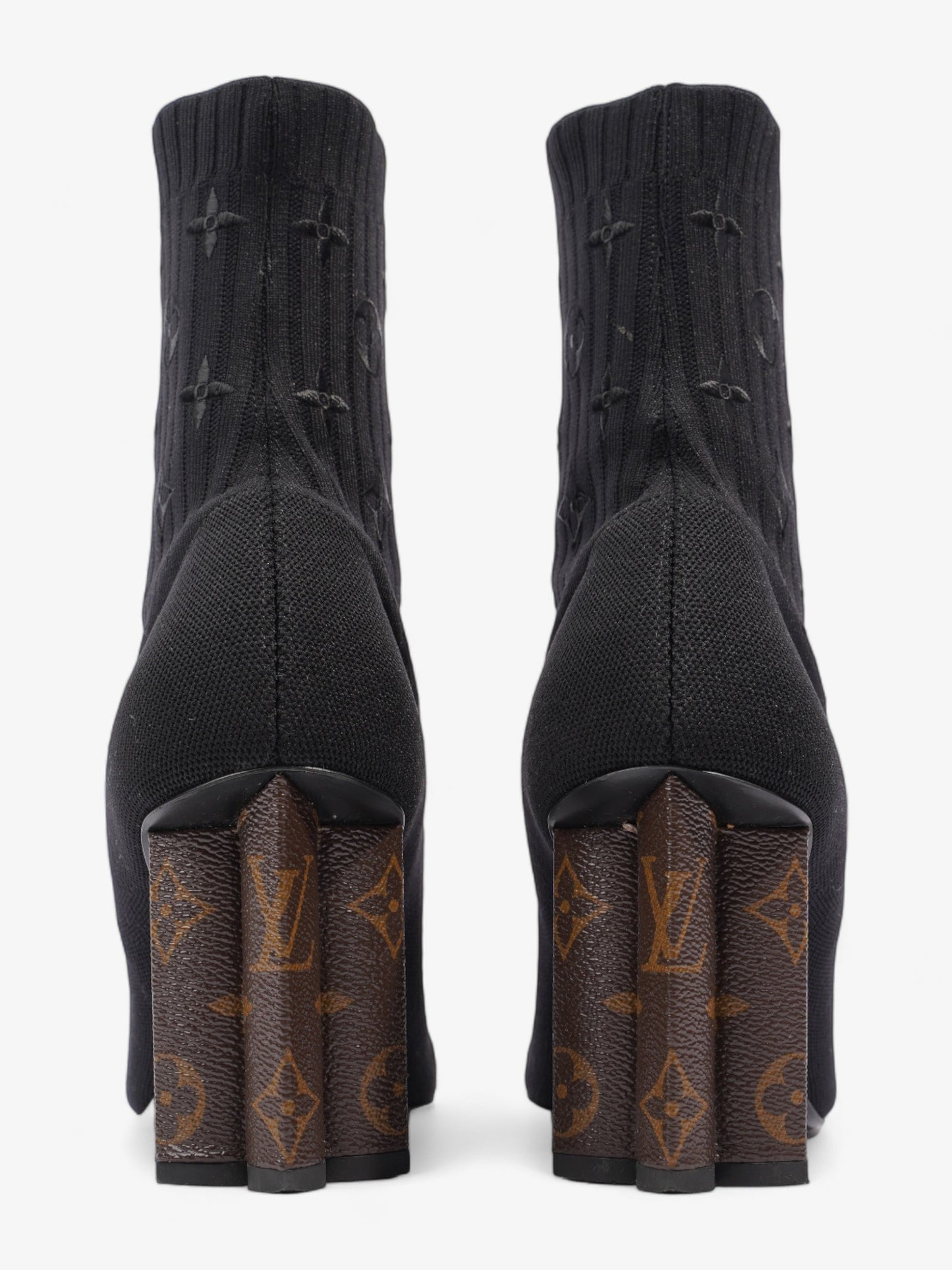 Louis Vuitton Silhouette Ankle Boots 6cm Black / Monogram Fabric EU 41 UK 8