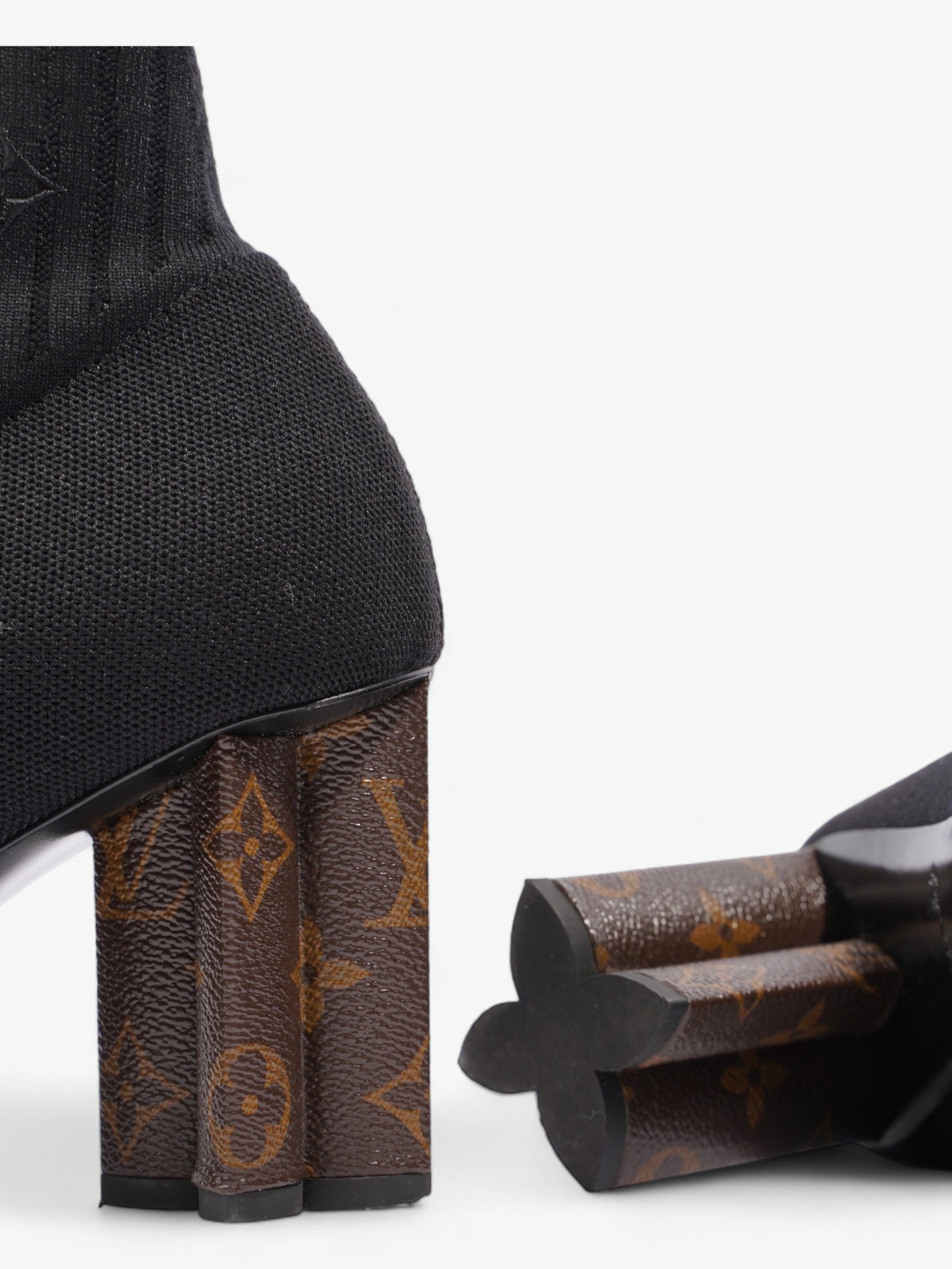 Louis Vuitton Silhouette Ankle Boots 6cm Black / Monogram Fabric EU 41 UK 8
