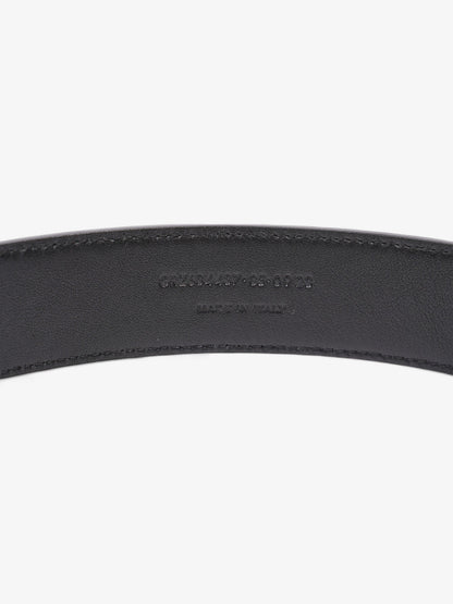 Saint Laurent Logo Belt Black / Gold Leather 85cm 34"