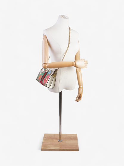 Gucci Ophidia Chain White / GG Flora Coated Canvas Small