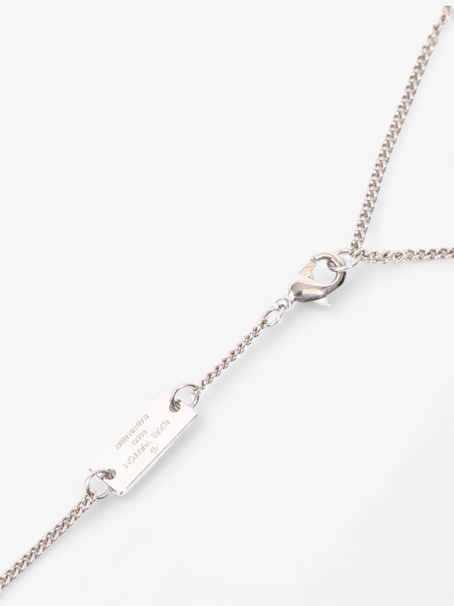 Louis Vuitton Monogram Charms Necklace Silver Brass