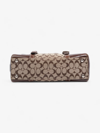 Coach Hampton Flap Satchel Brown Signature Canvas