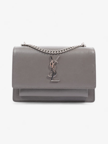 Saint Laurent Sunset Chain Wallet Grey Calfskin Leather