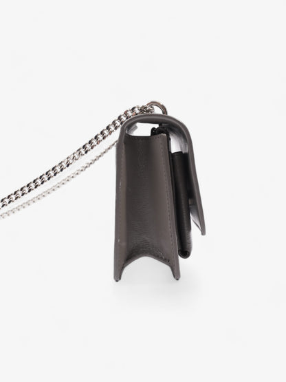 Saint Laurent Sunset Chain Wallet Grey Calfskin Leather