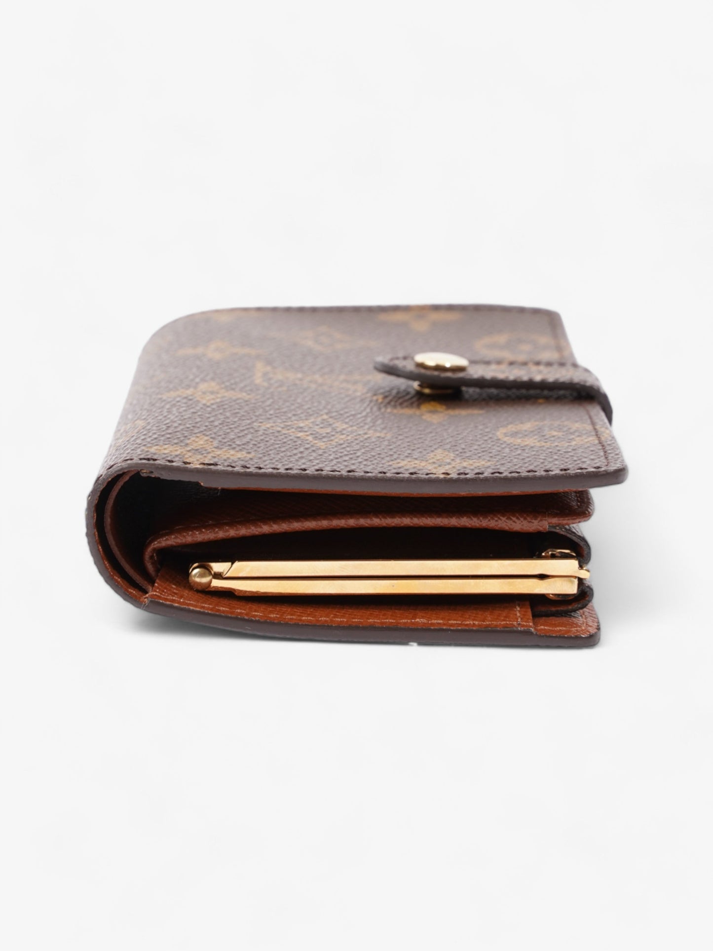 Louis Vuitton French Kisslock Bi-Fold Coin Wallet Monogram Coated Canvas