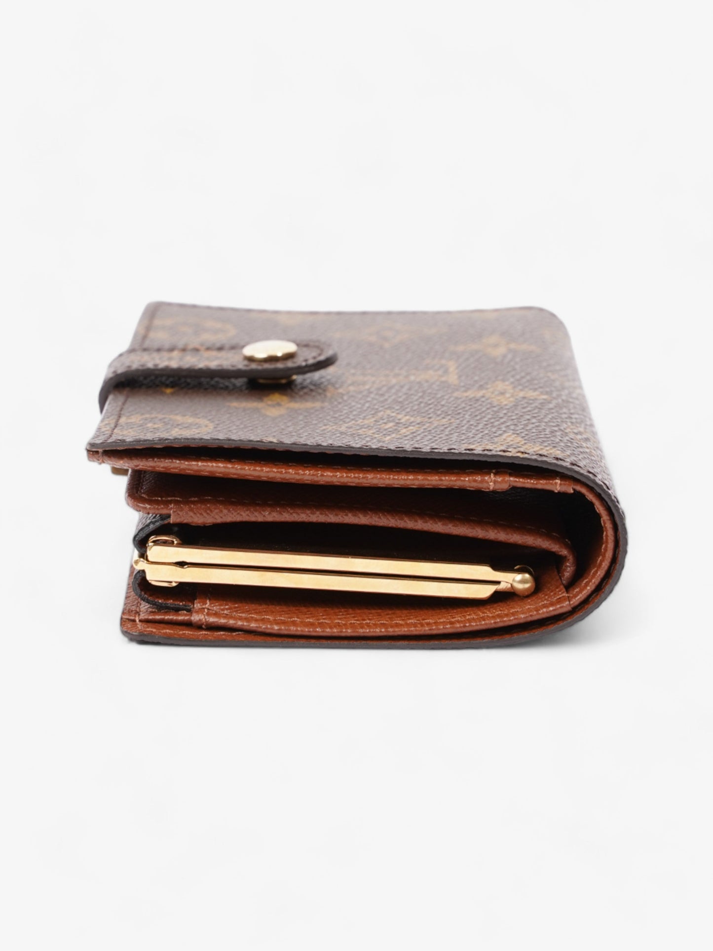 Louis Vuitton French Kisslock Bi-Fold Coin Wallet Monogram Coated Canvas