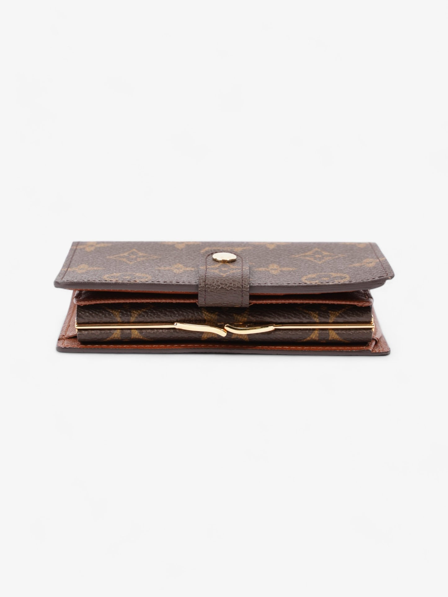 Louis Vuitton French Kisslock Bi-Fold Coin Wallet Monogram Coated Canvas