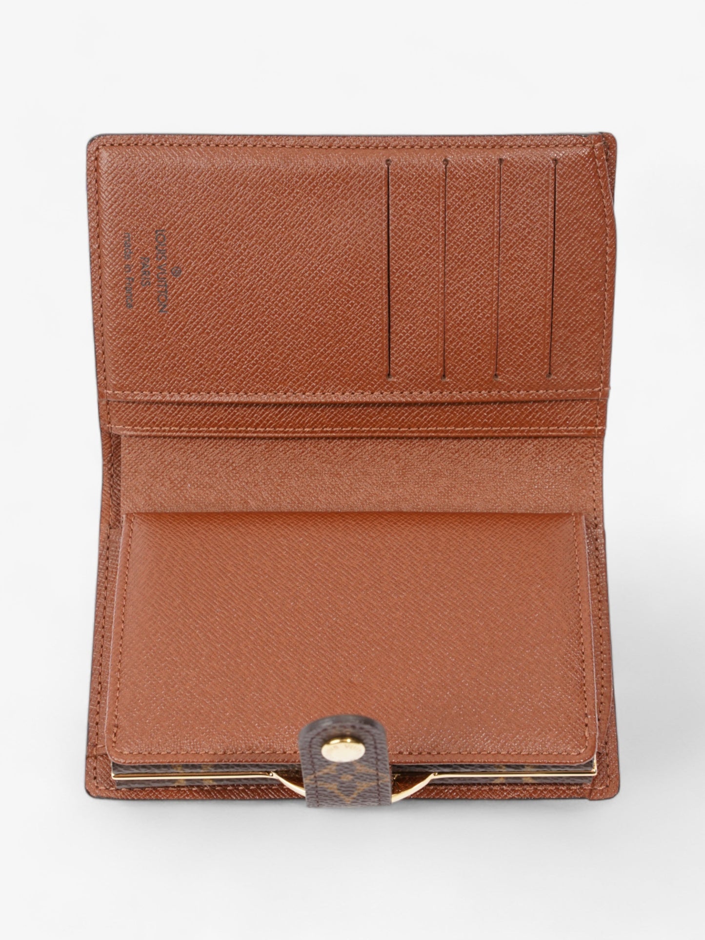 Louis Vuitton French Kisslock Bi-Fold Coin Wallet Monogram Coated Canvas
