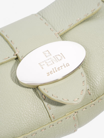 Fendi Salleria Flap Olive Green Leather