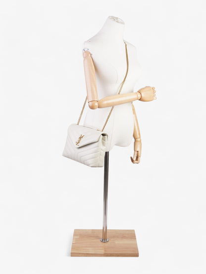 Saint Laurent Lou Lou Cream Calfskin Leather Small