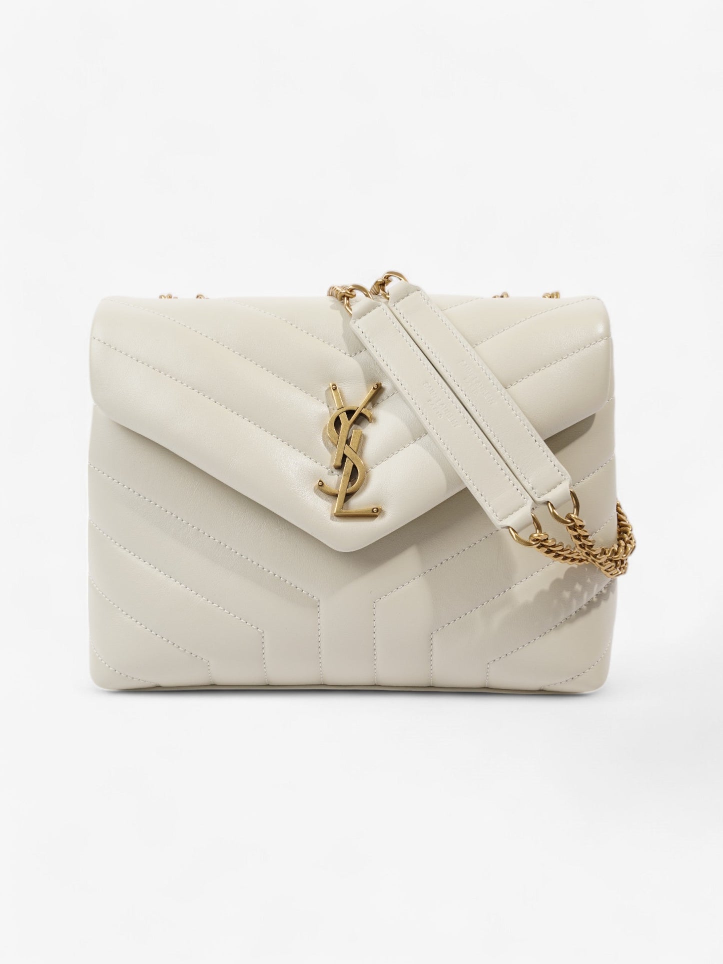 Saint Laurent Lou Lou Cream Calfskin Leather Small