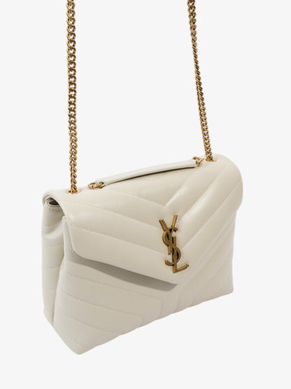 Saint Laurent Lou Lou Cream Calfskin Leather Small