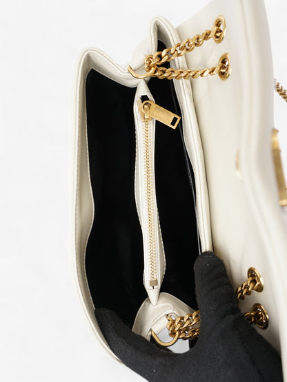 Saint Laurent Lou Lou Cream Calfskin Leather Small