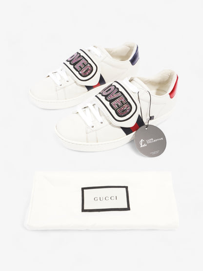 Gucci Ace "Loved" Sneakers White / Red / Blue Leather EU 36 UK 3