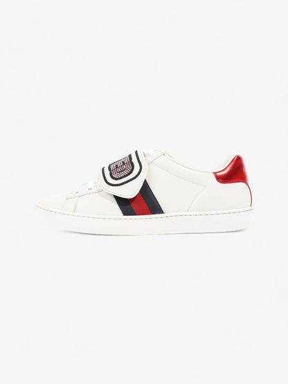 Gucci Ace "Loved" Sneakers White / Red / Blue Leather EU 36 UK 3