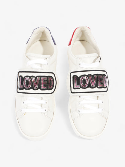 Gucci Ace "Loved" Sneakers White / Red / Blue Leather EU 36 UK 3