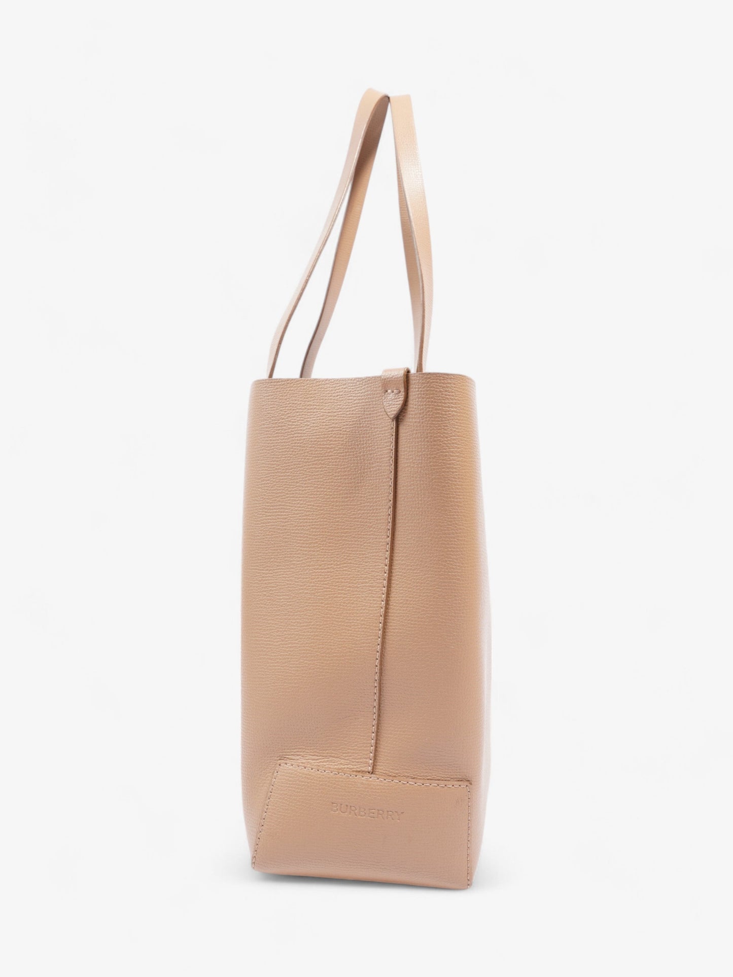 Burberry TB Embossed Shopping Tote Tan Leather