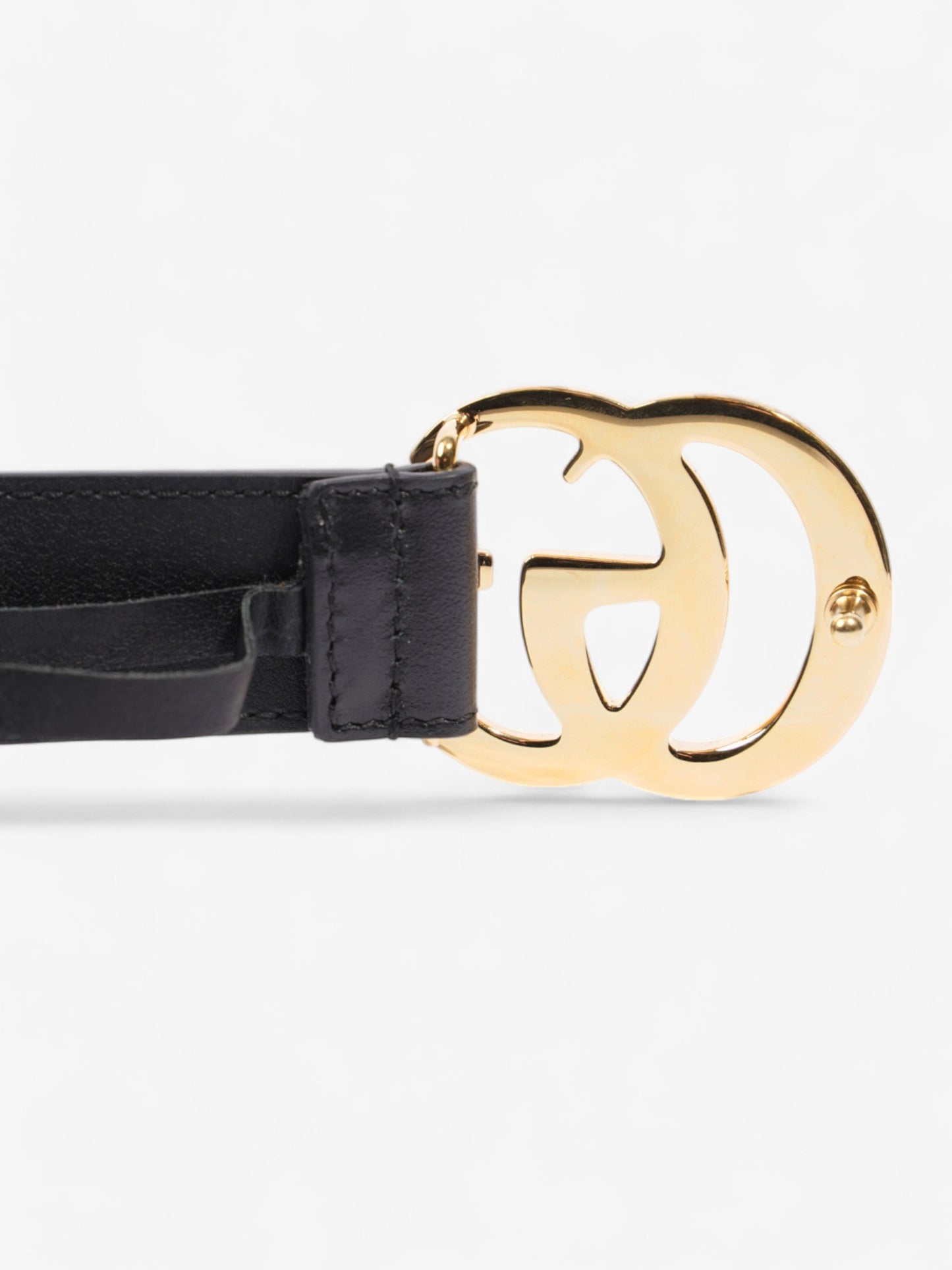 Gucci GG Marmont Belt Black / Gold Leather 70cm / 28"