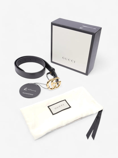 Gucci GG Marmont Belt Black / Gold Leather 70cm / 28"