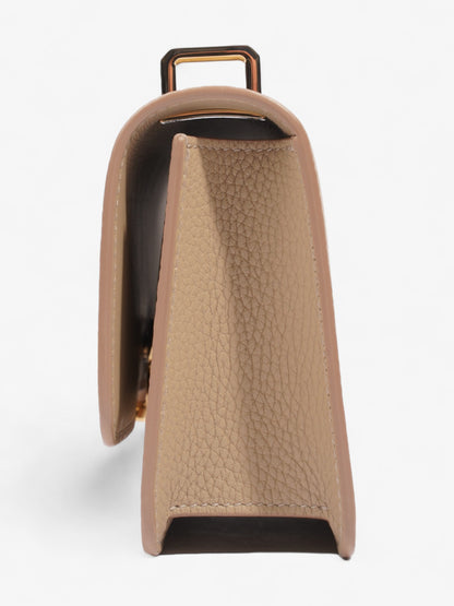 Burberry TB Elongated Oat Beige Leather Mini