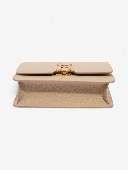 Burberry TB Elongated Oat Beige Leather Mini