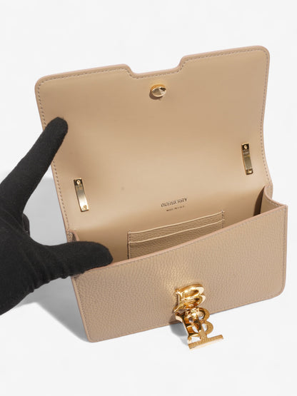 Burberry TB Elongated Oat Beige Leather Mini